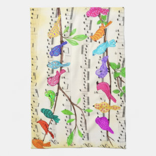Musical Birds Kitchen Towel