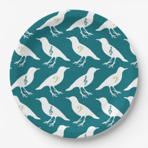 Musical Birds Paper Plate