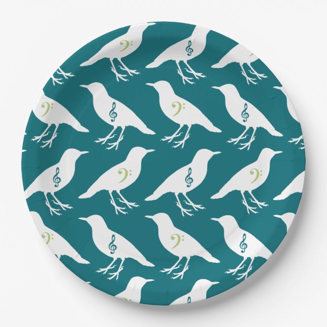 Musical Birds Paper Plate (Front)