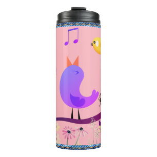 Musical Birds (w/ initials) Thermal Tumbler