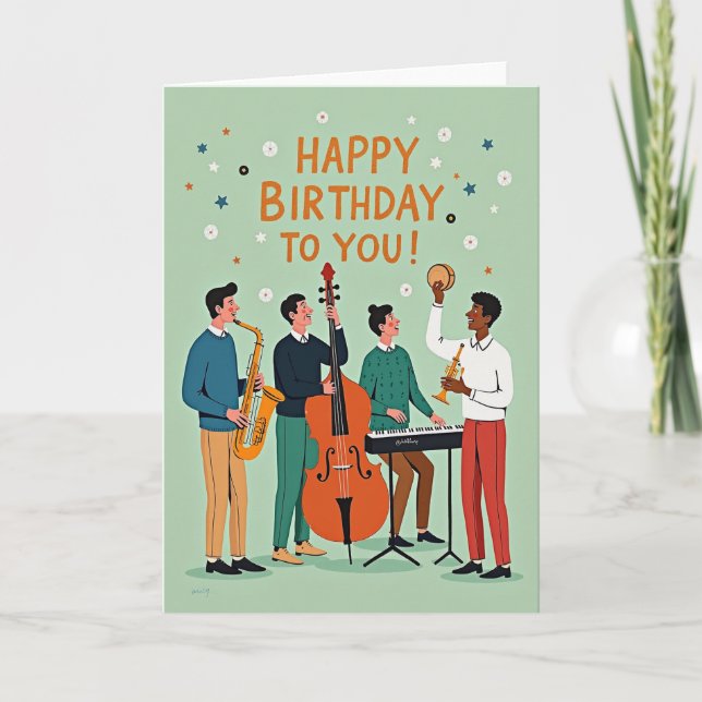 Musical Birthday Scene Card (Front)