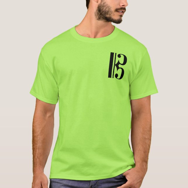 Musical Black C Clef T-Shirt (Front)