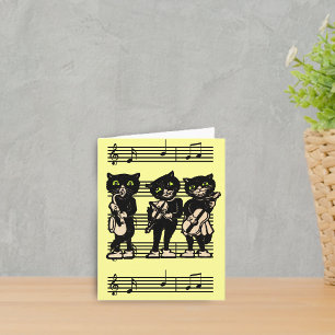 Musical Black Cats Note Card