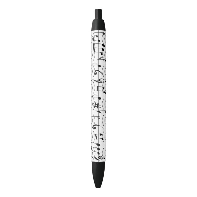 Musical Black Ink Pen (Front Vertical)