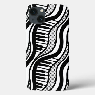 Musical Black & White Piano Polka Phone Case