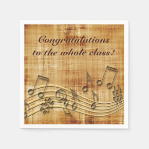 Musical Brown Paper Party Napkins