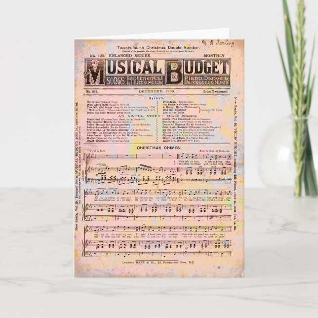 Musical Budget Christmas Holiday Card (Front)