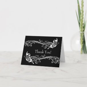 Musical Butterflies Personalized Photo Thank You Card