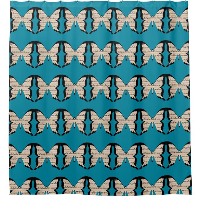 Musical Butterflies shower curtain (Front)