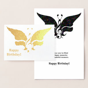 Musical Butterfly Birthday Card