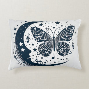 Musical Butterfly with Moon – Unique Decorative Cushion