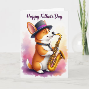 Musical Canine Fathers Day Art Card