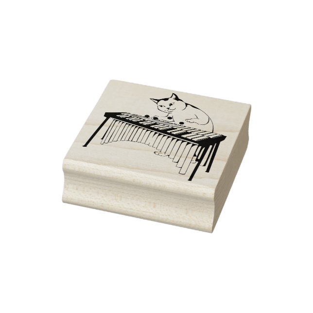 musical cat art stamp  (Stamp)