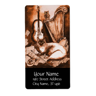 MUSICAL CAT ,Brown and White Black