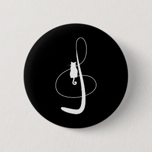 Musical Cat Music Kitty Feline Musician Tee 6 Cm Round Badge