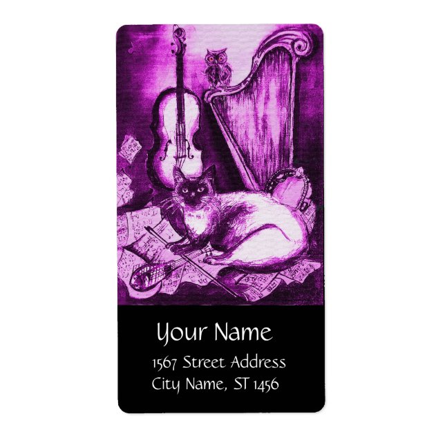 MUSICAL CAT ,Pink Purple White Black (Front)