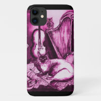 MUSICAL CAT ,Pink Violet and White