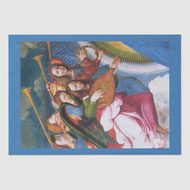 MUSICAL CHRISTMAS ANGELS Christmas Tissue Paper (Front)