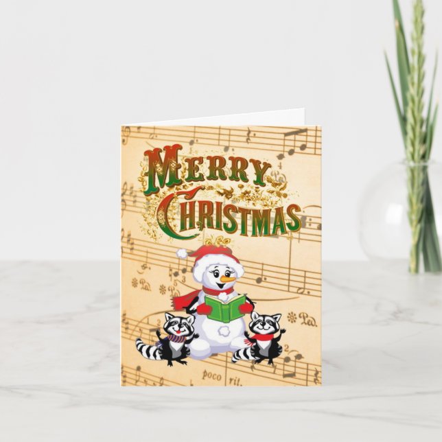 Musical Christmas Greetings Holiday Card (Front)