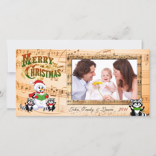 Musical Christmas Greetings Holiday Card (Front)