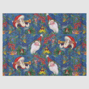 MUSICAL CHRISTMAS NIGHT ,SANTA CLAUS,TOYS,RIBBONS TISSUE PAPER