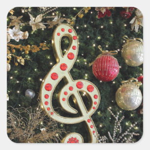 Musical Christmas Square Sticker
