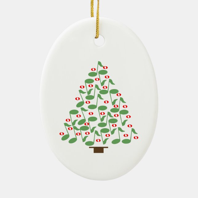 Musical Christmas Tree Ceramic Tree Decoration (Back)