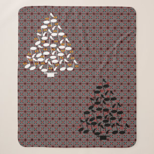 Musical Christmas Tree Sherpa Blanket