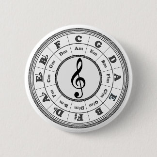 Musical Circle of Fifths 6 Cm Round Badge