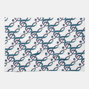musical clave note tea towel