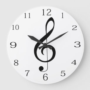 Musical Clef Note, Large Clock