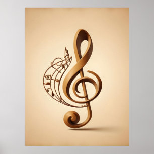 Musical Clef Note Poster