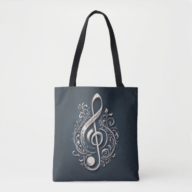 Musical Clef Note Tote Bag (Front)