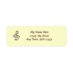 Musical Clef Return Address Labels