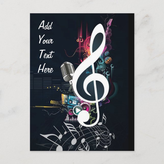 Musical Cleft Note Abstract Postcard (Front)