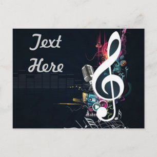 Musical Cleft Note Abstract Postcard