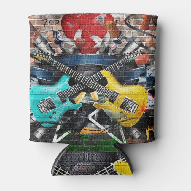 Musical Collage: Colourful Rhythmic Background. Can Cooler (Front)
