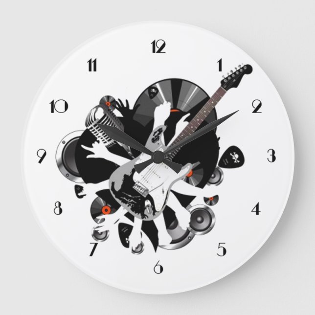 Musical Collage Music Lovers Wall Clock (Front)