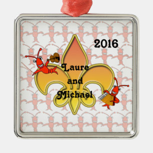 Musical Crawfish Fleur de Lis Ornament