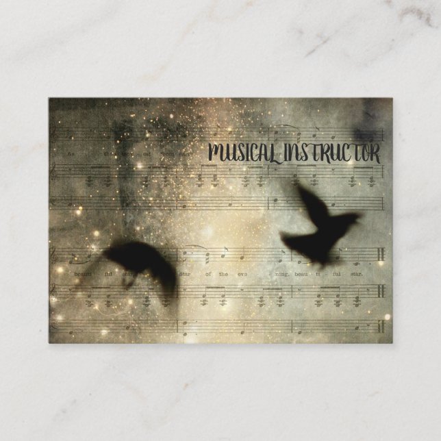 Musical Crows Sheet Business Card (Front)