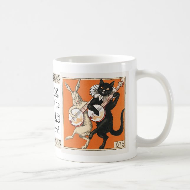 Musical Dancing Rabbit and Cat  Coffee Mug (Right)