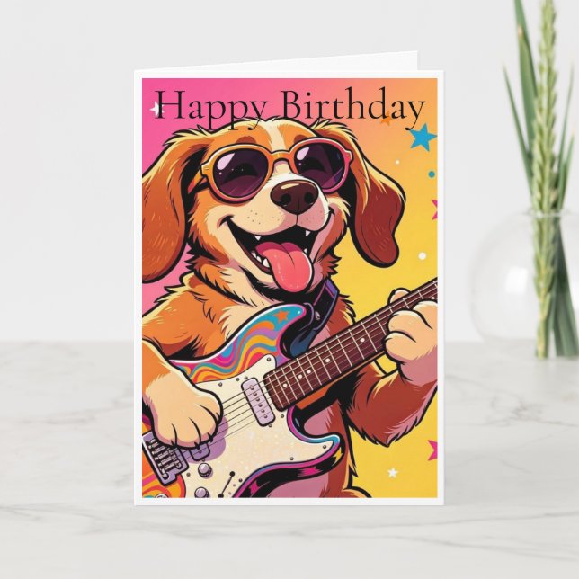 Musical Dog birthday card (Front)