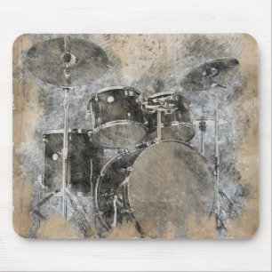Musical drum kit. mouse mat
