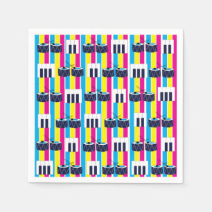 Musical Drums Piano Keys Music Lover Napkin