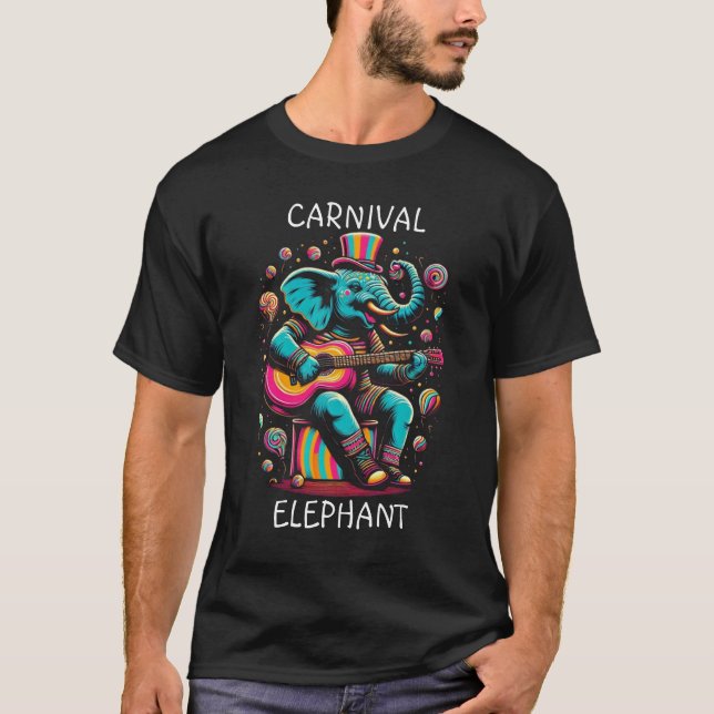 Musical elephant plays guitar T-Shirt (Front)