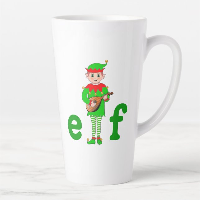 Musical Elf  Latte Mug (Right)