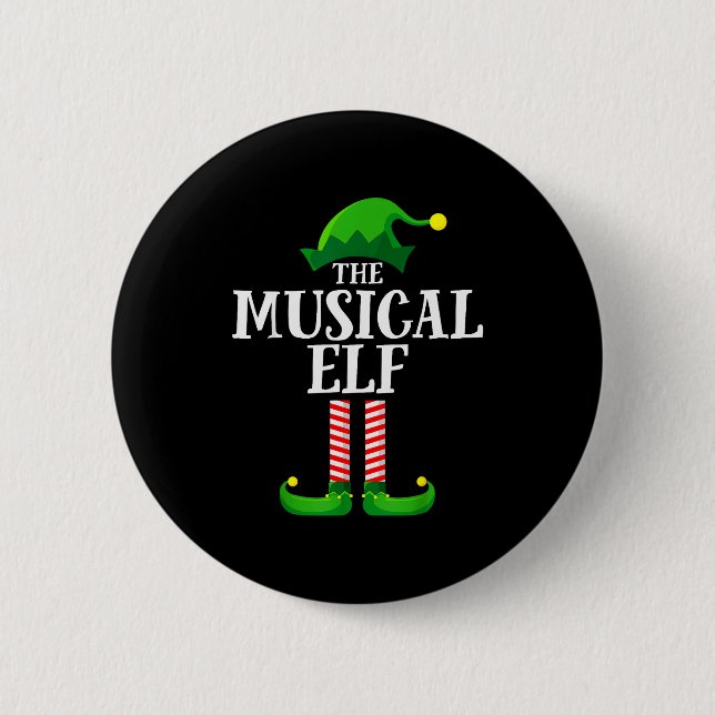 Musical Elf Matching Family Group Christmas Party  6 Cm Round Badge (Front)