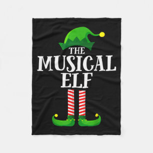 Musical Elf Matching Family Group Christmas Party Fleece Blanket