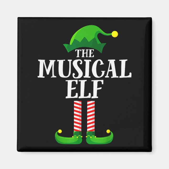 Musical Elf Matching Family Group Christmas Party  Magnet (Front)