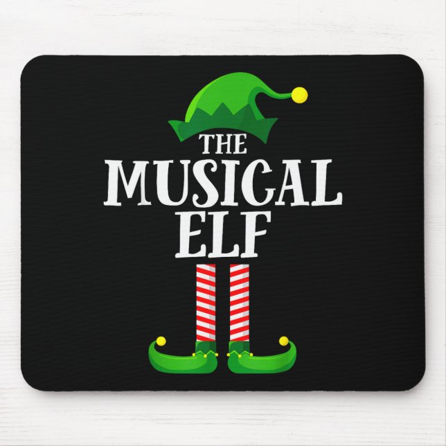 Musical Elf Matching Family Group Christmas Party  Mouse Mat (Front)